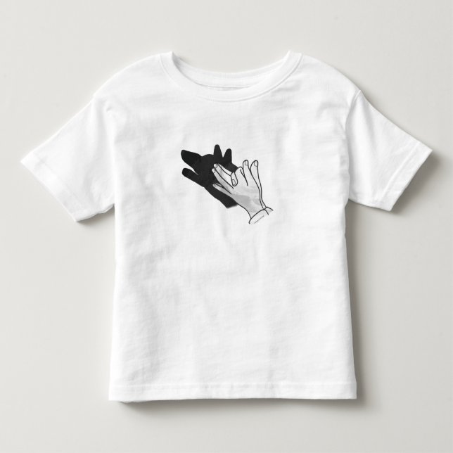 Hand Silhouette Wolf Toddler T-Shirt (Front)