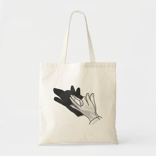 Hand Silhouette Wolf Tote Bag (Front)