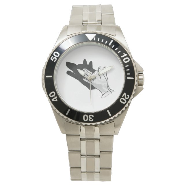 Hand Silhouette Wolf Watch (Front)