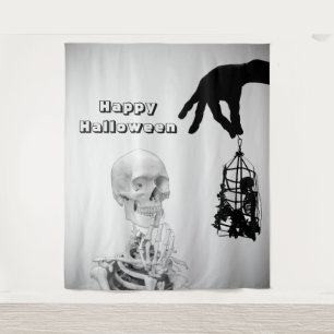Hand Skeleton Halloween Backdrop Tapestry