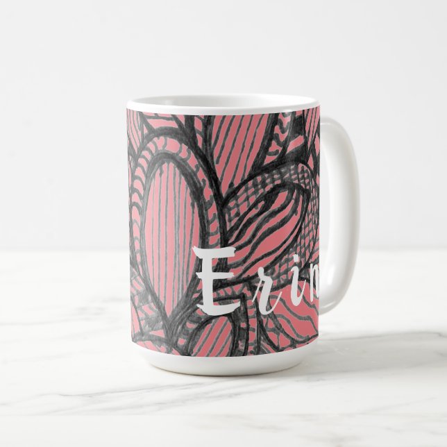 Hand Sketch Design Personalised  Coffee Mug (Front Right)
