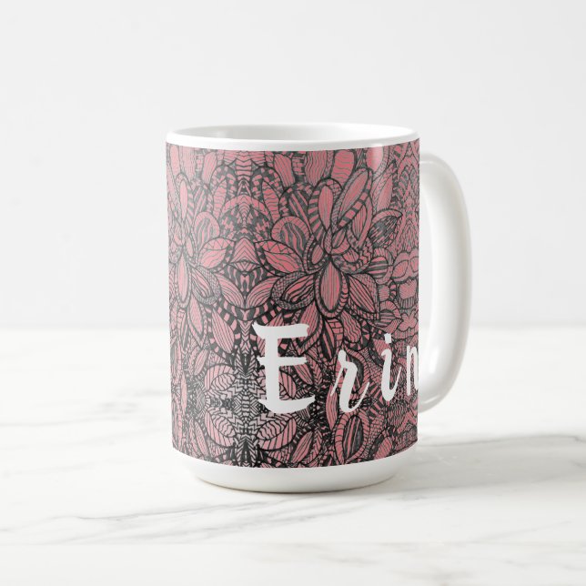 Hand Sketch Design Personalised  Coffee Mug (Front Right)