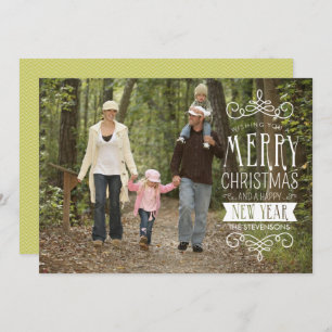 Hand Sketched Banner Holiday Photo Greeting Card