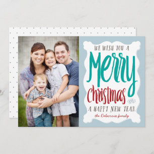Hand Sketched Christmas Holiday Photo Greeting