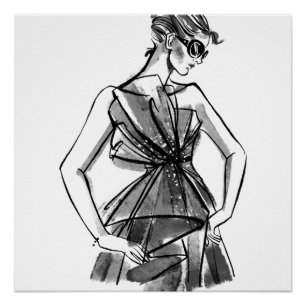 Hand Sketched Couture Fashion Poster