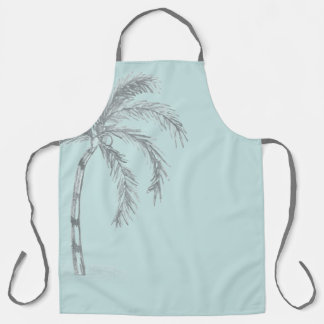 Hand sketched Palm tree with fronds blackand white Apron