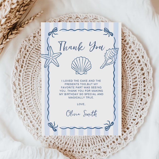 Hand Srawn Seashell Birthday Thank You Card (Creator Uploaded)