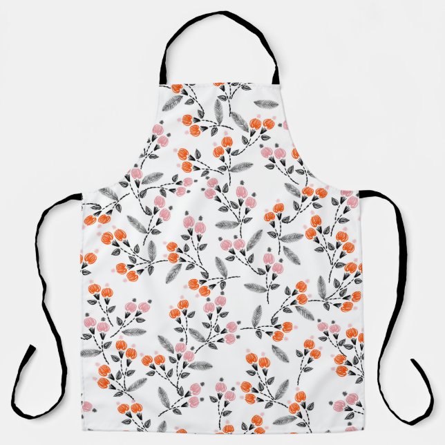 Hand stitch Embroidery Seamless pattern with liber Apron (Front)