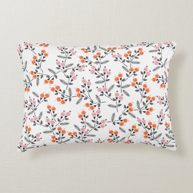 Hand stitch Embroidery Seamless pattern with liber Decorative Cushion (Front)