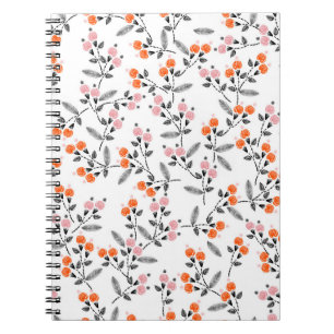 Hand stitch Embroidery Seamless pattern with liber Notebook