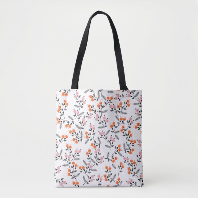 Hand stitch Embroidery Seamless pattern with liber Tote Bag (Front)