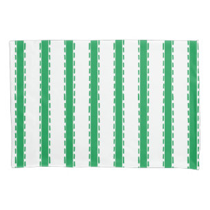 Hand-Stitched Ticking Stripe Coordinate – Green Pillowcase