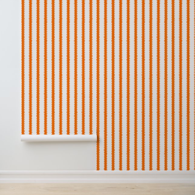 Hand-Stitched Ticking Stripe Coordinate - Orange Wallpaper (Application)