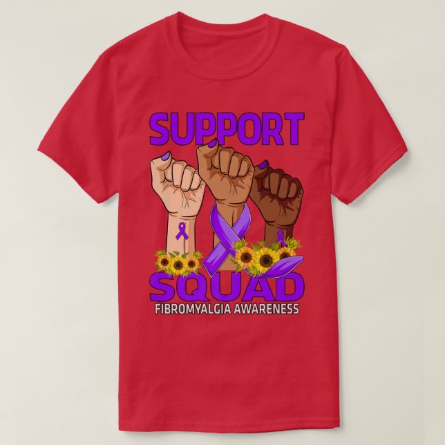Hand Support Squad Fibromyalgia Awareness Sunflowe T-Shirt (Design Front)