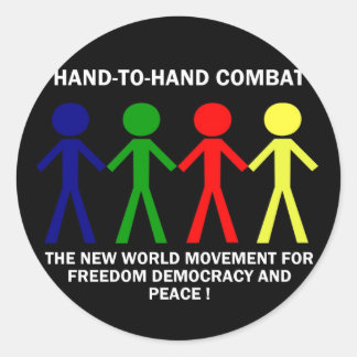 HAND-T0-HAND COMBAT... CLASSIC ROUND STICKER
