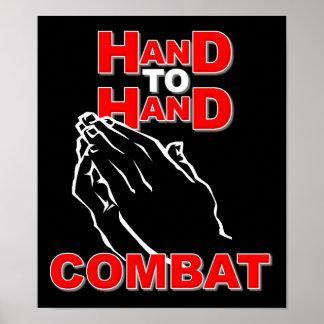 Hand To Hand Combat Prayer Sign Poster Christian