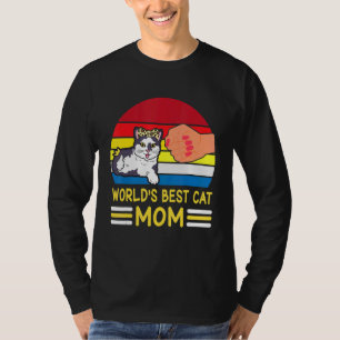 Hand To Hand Worlds Best Cat Mum Mother Mummy Son T-Shirt