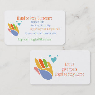 Hand to Stay Home Care Business Card