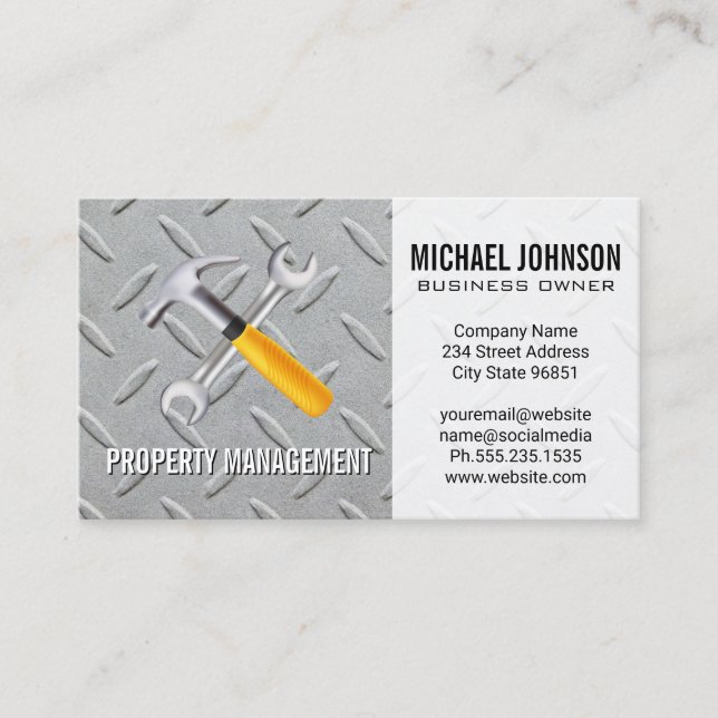 Hand Tools | Construction | Steel Business Card (Front)