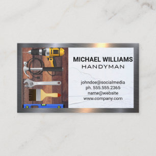 Hand Tools   Handyman   Wood and Spackled Wall Business Card