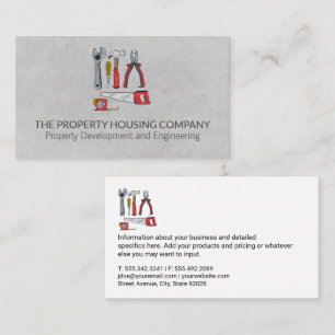 Hand Tools Illustration   Builder Construction Business Card