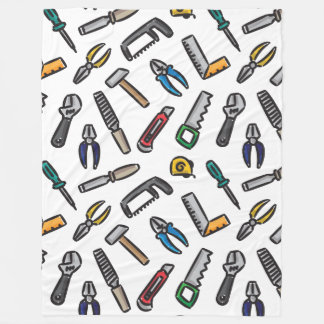 Hand tools pattern color fleece blanket