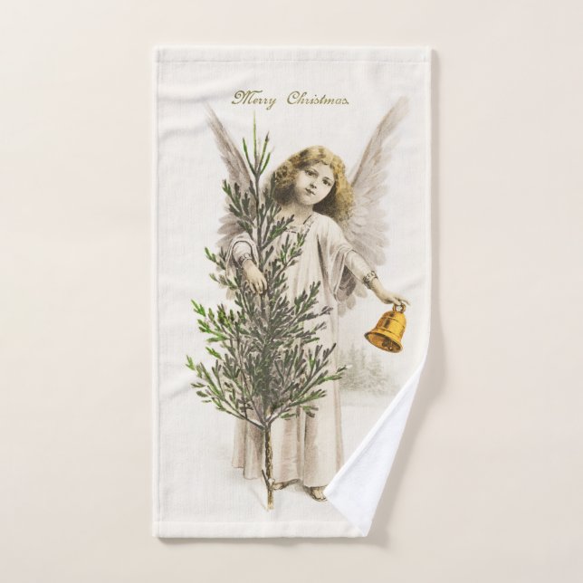HAND TOWEL : VINTAGE CHRISTMAS ANGEL (Hand Towel)