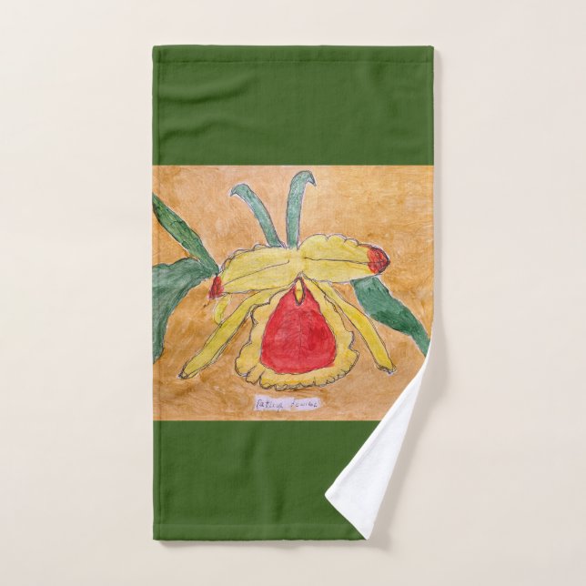 Hand towel with abstract botanical design (Hand Towel)