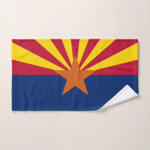 Hand Towel with Flag of Arizona State, USA