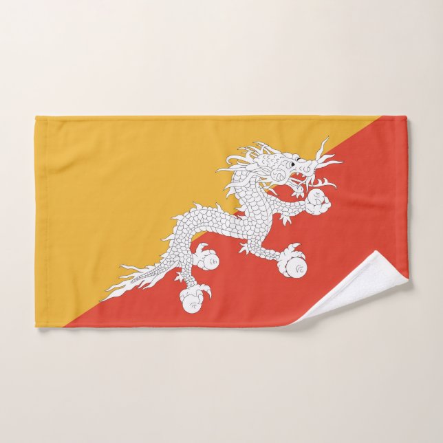 Hand Towel with Flag of Bhutan (Hand Towel)