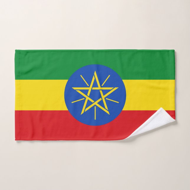 Hand Towel with Flag of Ethiopia (Hand Towel)