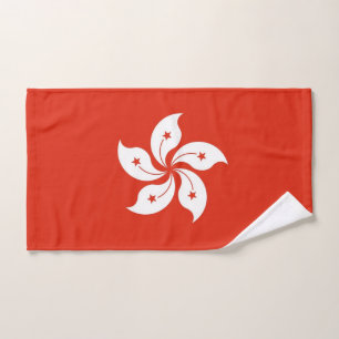 Hand Towel with Flag of Hong Kong