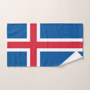 Hand Towel with Flag of Iceland