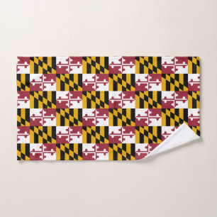 Hand Towel with Flag of Maryland State, USA