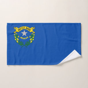 Hand Towel with Flag of Nevada State, USA