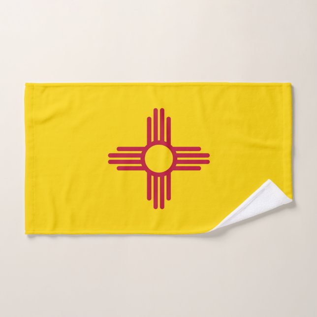 Hand Towel with Flag of New Mexico State, USA (Hand Towel)