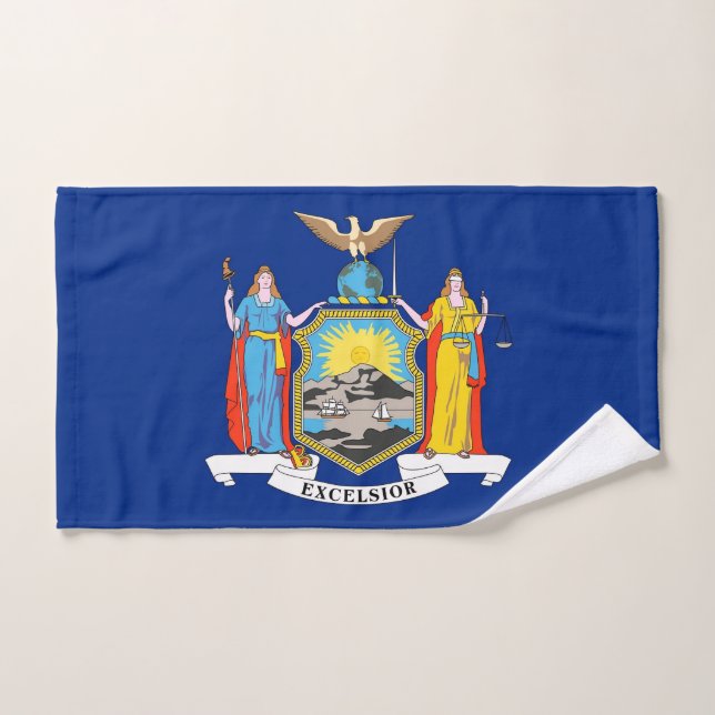 Hand Towel with Flag of New York State, USA (Hand Towel)