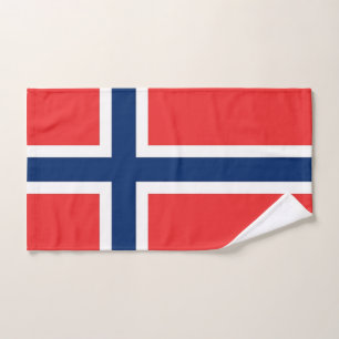 Hand Towel with Flag of Norway