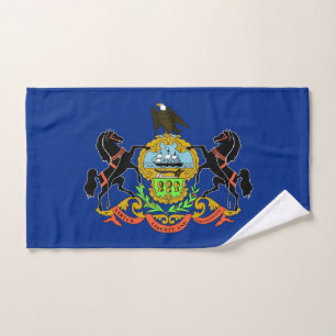 Hand Towel with Flag of Pennsylvania State, USA
