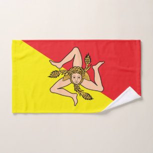 Hand Towel with Flag of Sicily
