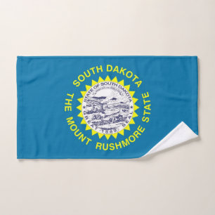 Hand Towel with Flag of South Dakota State, USA