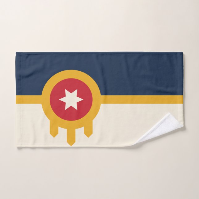 Hand Towel with Flag of Tulsa City (Hand Towel)