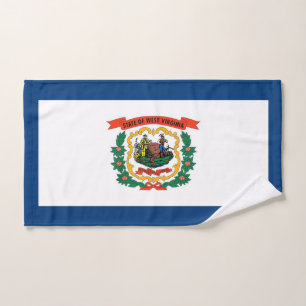 Hand Towel with Flag of West Virginia State, USA