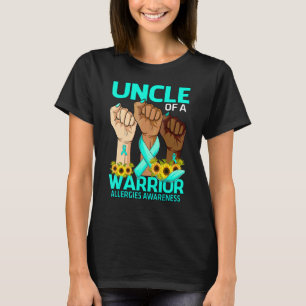 Hand Uncle Of A Warrior Allergies Awareness Sunflo T-Shirt