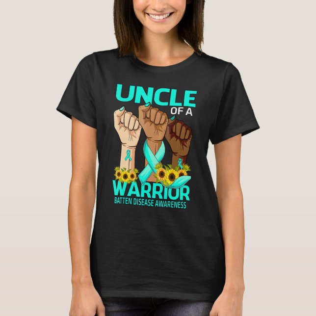 Hand Uncle Of A Warrior Batten Disease Awareness S T-Shirt (Front)
