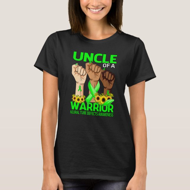 Hand Uncle Of A Warrior Neural Tube Defects Awaren T-Shirt (Front)