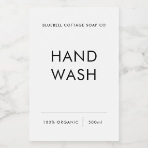 Hand Wash Label, Elegant, Minimal Product Label