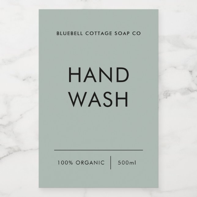 Hand Wash Label, Elegant, Minimal Product Label (Single Label)