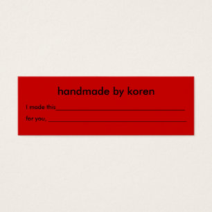 Hand-wash only gift tag