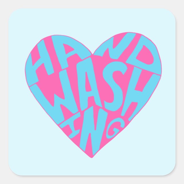 Hand Washing Hand Square Sticker (Front)